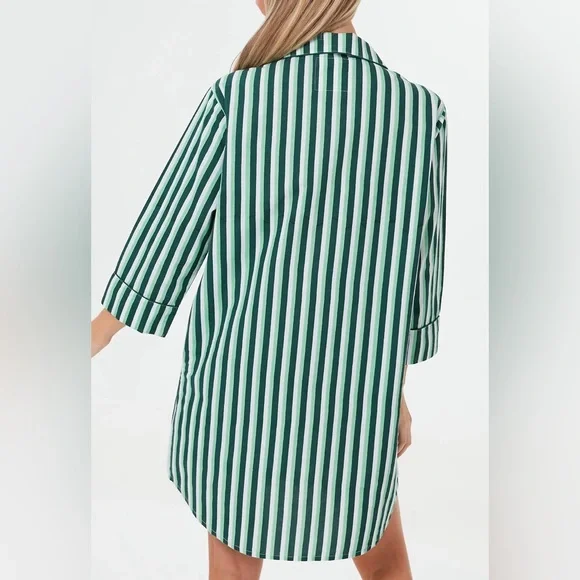 Tuckernuck Spearmint Stripe Nightshirt NWT - Picture 4 of 7